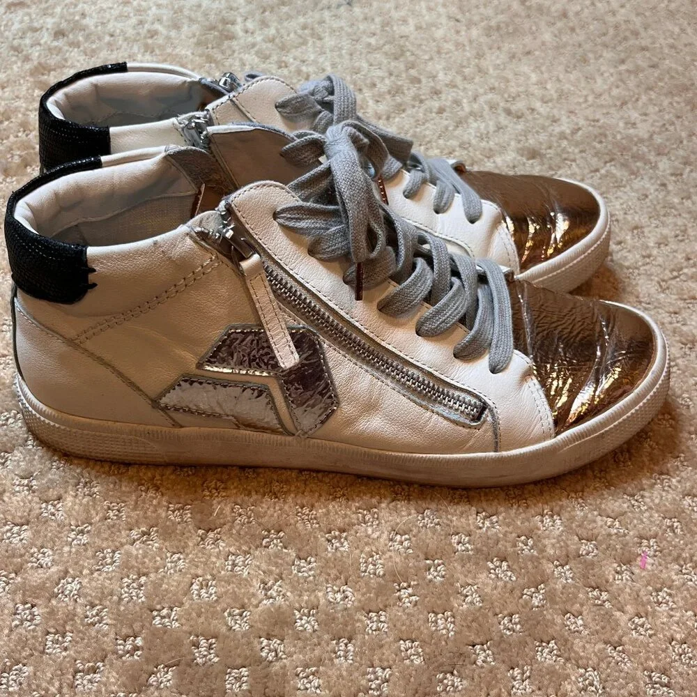 Dolce Vita Zonya Cooper Rose Gold Metallic High Top Sneaker Women’s Size 10 - Picture 2 of 15